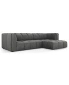 Canapé D'Angle Droit Modulaire Francesca 3 Places gris foncé  -  256x160x70 cm