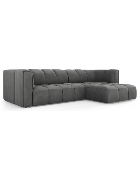 Canapé D'Angle Droit Modulaire Francesca 3 Places gris foncé  -  256x160x70 cm