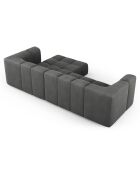 Canapé D'Angle Droit Modulaire Francesca 3 Places gris foncé  -  256x160x70 cm