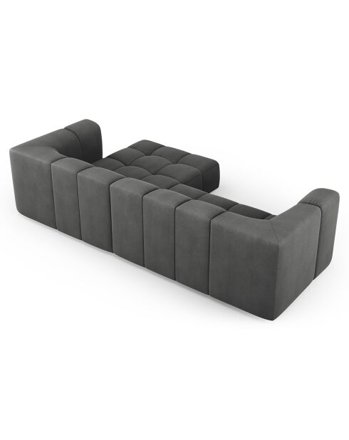 Canapé D'Angle Droit Modulaire Francesca 3 Places gris foncé  -  256x160x70 cm