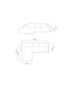 Canapé D'Angle Gauche Lola 4 Places gris clair  -  250x170x72 cm