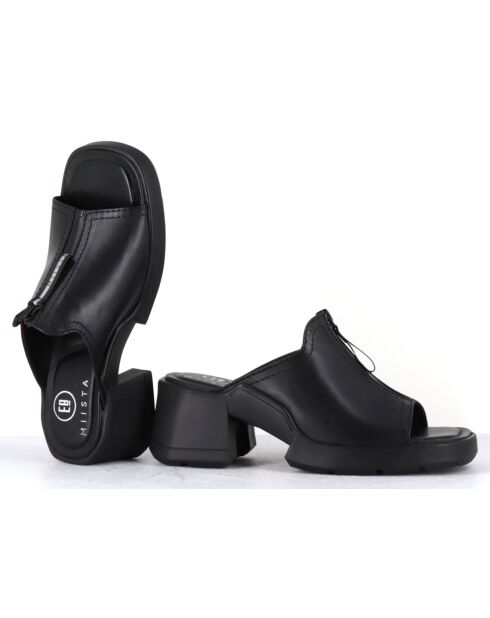 Mules en Cuir Bertie noires - Talon 6 cm