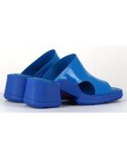 Mules en Cuir Tawny bleues - Talon 6 cm