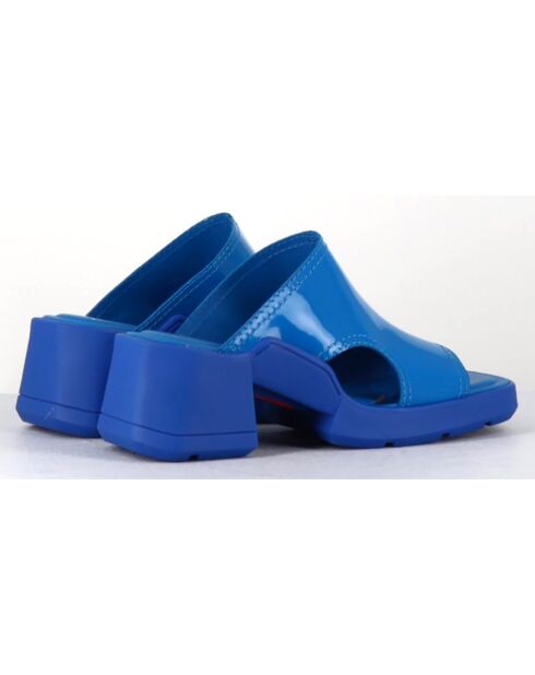 Mules en Cuir Tawny bleues - Talon 6 cm