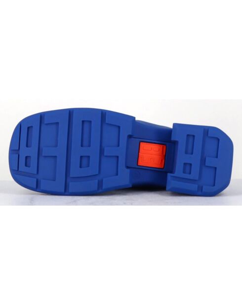 Mules en Cuir Tawny bleues - Talon 6 cm