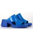 Mules en Cuir Tawny bleues - Talon 6 cm