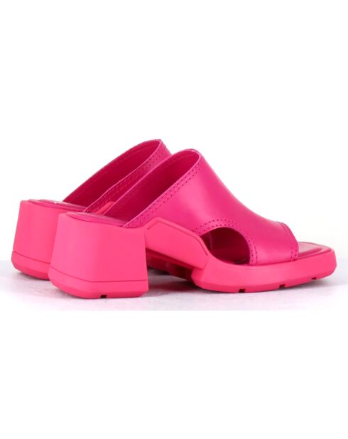 Mules en Cuir Tawny roses - Talon 6 cm