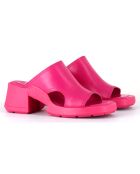 Mules en Cuir Tawny roses - Talon 6 cm