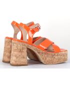 Sandales en Cuir Amera orange - Talon 10.5 cm