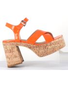 Sandales en Cuir Amera orange - Talon 10.5 cm