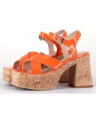 Sandales en Cuir Amera orange - Talon 10.5 cm