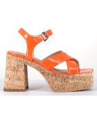Sandales en Cuir Amera orange - Talon 10.5 cm