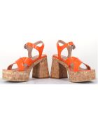 Sandales en Cuir Amera orange - Talon 10.5 cm