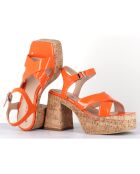 Sandales en Cuir Amera orange - Talon 10.5 cm