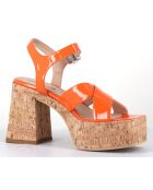 Sandales en Cuir Amera orange - Talon 10.5 cm