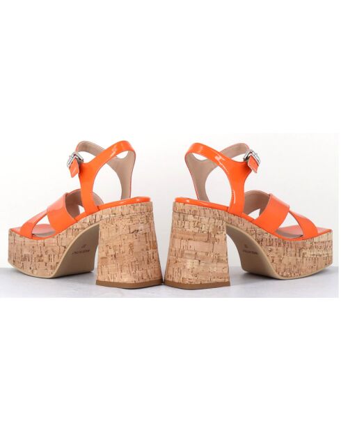 Sandales en Cuir Amera orange - Talon 10.5 cm