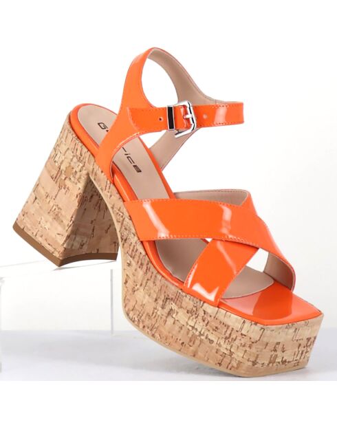 Sandales en Cuir Amera orange - Talon 10.5 cm