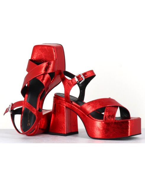 Sandales en Cuir Ameri rouges - Talon 10.5 cm