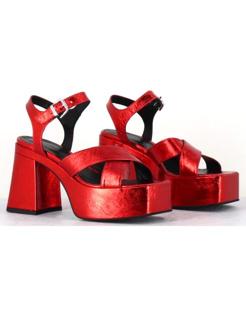 Sandales en Cuir Ameri rouges - Talon 10.5 cm