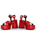 Sandales en Cuir Ameri rouges - Talon 10.5 cm