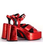 Sandales en Cuir Ameri rouges - Talon 10.5 cm