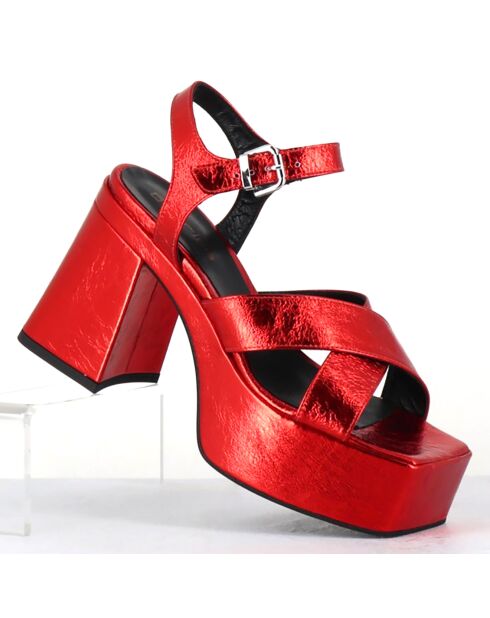 Sandales en Cuir Ameri rouges - Talon 10.5 cm