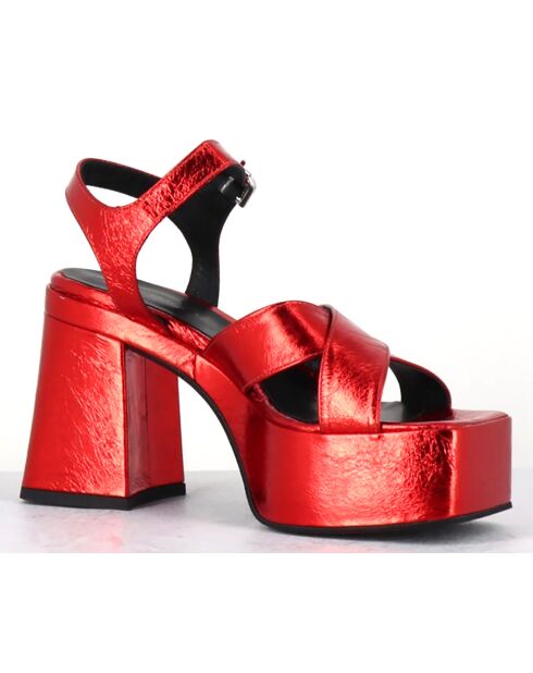 Sandales en Cuir Ameri rouges - Talon 10.5 cm