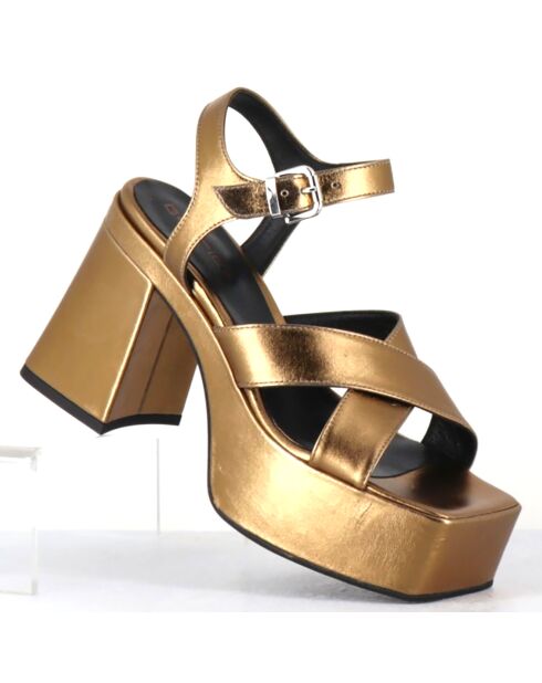 Sandales en Cuir Ameru bronze - Talon 10.5 cm