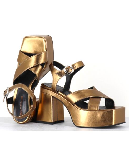 Sandales en Cuir Ameru bronze - Talon 10.5 cm