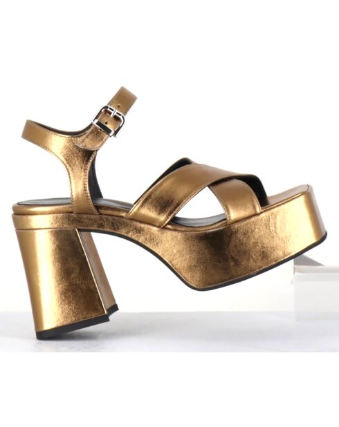 Sandales en Cuir Ameru bronze - Talon 10.5 cm