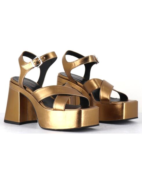 Sandales en Cuir Ameru bronze - Talon 10.5 cm