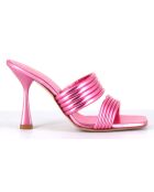 Mules en Cuir Anne roses - Talon 10 cm