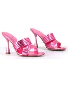 Mules en Cuir Anne roses - Talon 10 cm