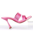 Mules en Cuir Anne roses - Talon 10 cm