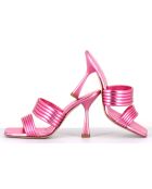 Mules en Cuir Anne roses - Talon 10 cm