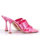 Mules en Cuir Anne roses - Talon 10 cm
