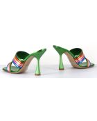 Mules en Cuir Anne multicolores - Talon 10 cm