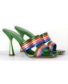 Mules en Cuir Anne multicolores - Talon 10 cm