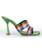 Mules en Cuir Anne multicolores - Talon 10 cm