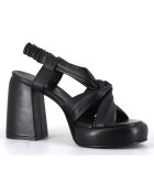 Sandales en Cuir Aura noires - Talon 10 cm