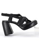 Sandales en Cuir Aura noires - Talon 10 cm