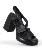 Sandales en Cuir Aura noires - Talon 10 cm