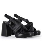 Sandales en Cuir Aura noires - Talon 10 cm