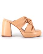 Mules en Cuir Auri camel - Talon 10 cm