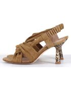 Sandales en Velours de Cuir Capa kaki