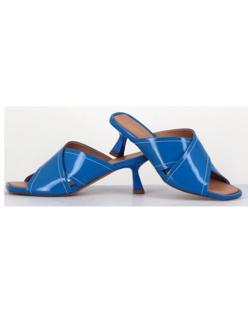 Mules en Cuir verni Cenza bleues