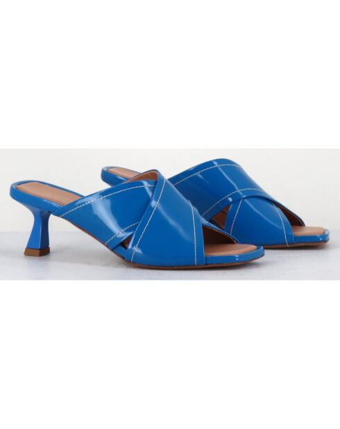 Mules en Cuir verni Cenza bleues