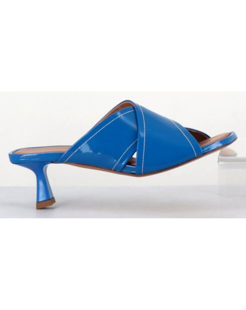 Mules en Cuir verni Cenza bleues