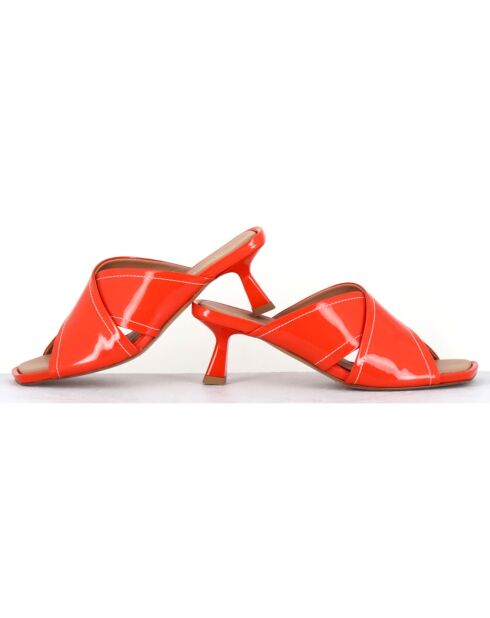 Mules en Cuir verni Cenza corail