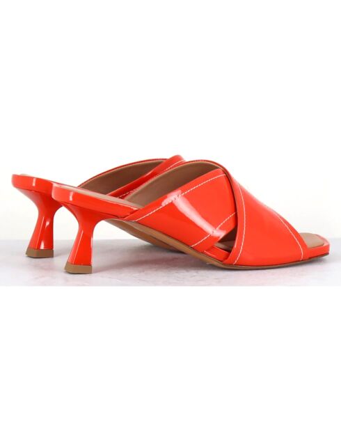Mules en Cuir verni Cenza corail